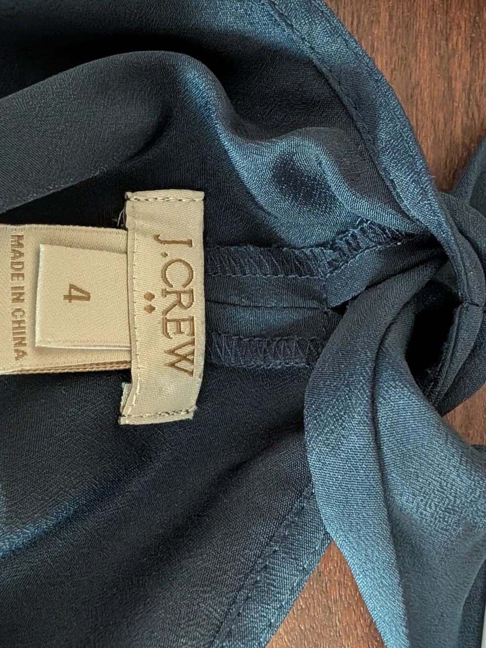 J. Crew Navy Blue Silk-Like Scoop Neck Camisole